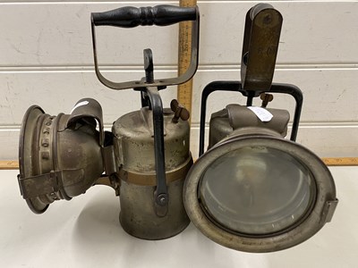 Lot 65 - Pair of vintage hand held paraffin lamps -...