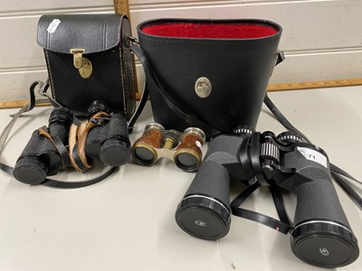 Lot 71 - Mixed Lot: Two pairs of binoculars and a pair...