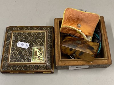 Lot 89 - Mixed Lot: A small tortoiseshell mounted box,...