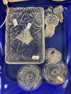 Lot 113 - A glass dressing table set together with...