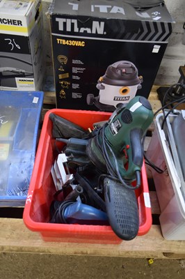 Lot 35 - Box containing various power tools including...