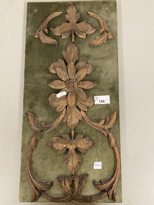 Lot 155 - Carved oak floral decorated panel