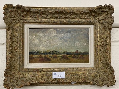 Lot 171 - Alfonso Toft - Study of  a harvest field, oil...