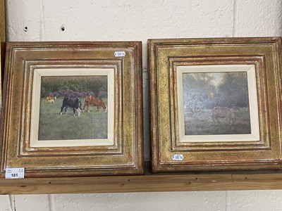 Lot 181 - Ann Hart -Two studies of cattle in pasture,...