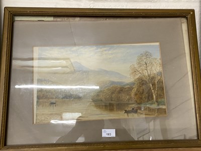 Lot 183 - A.C.Burke - study of a lake scene, watercolour,...