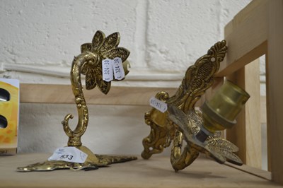 Lot 533 - Pair of brass wall sconces