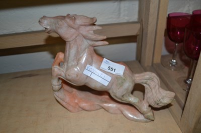 Lot 551 - Polished stone model of a horse