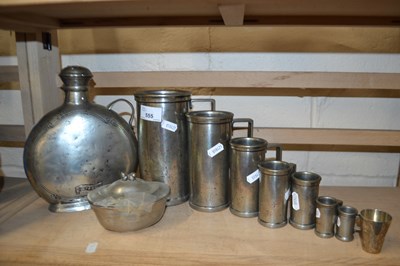 Lot 555 - Mixed Lot: Graduated pewter measures together...