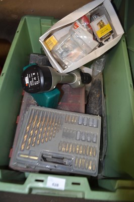 Lot 628 - One box of various tools, drill bits and other...