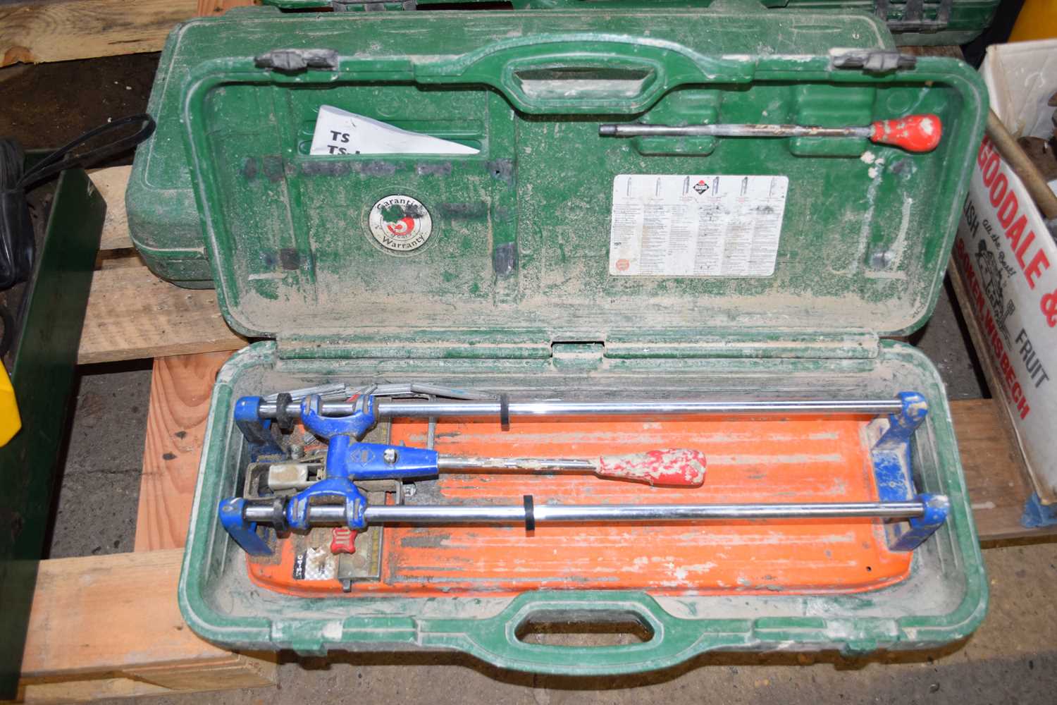 Lot 63 - Small cased tile cutter