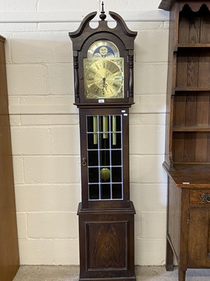 Lot 223 - Modern long case clock with moon phase dial