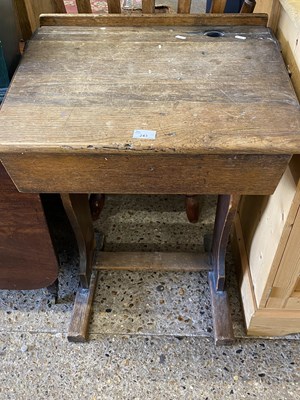 Lot 243 - Vintage oak school desk