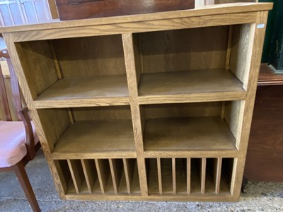 Lot 246 - Modern light oak open fronted shelf unit,...