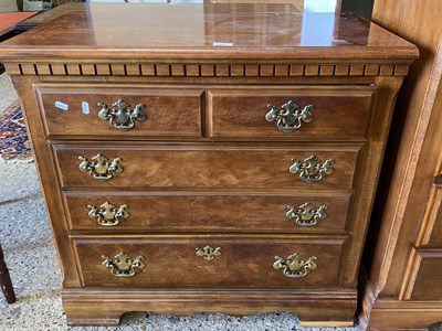 Lot 250 - Modern mahogany three drawer chest, 82cm wide