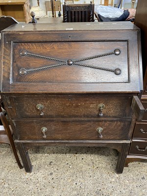 Lot 263 - Early 20th Century oak bureau, 76cm wide