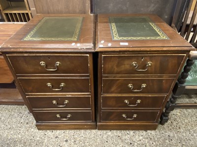 Lot 269 - Pair of modern mahogany veneered leather top...