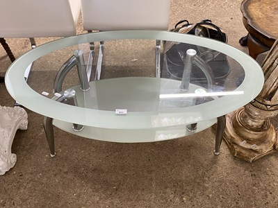 Lot 311 - Modern oval glass top coffee table