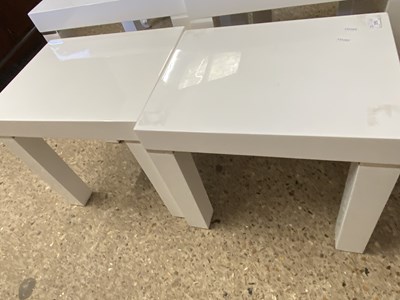 Lot 315 - Pair of modern white finish side tables, 45cm...