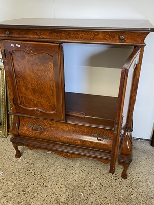 Lot 320 - Burr walnut veneered television cabinet