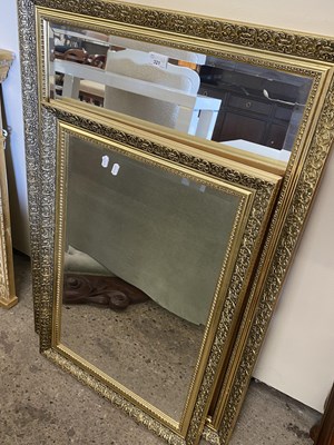 Lot 321 - Two modern rectangular bevelled wall mirrors...