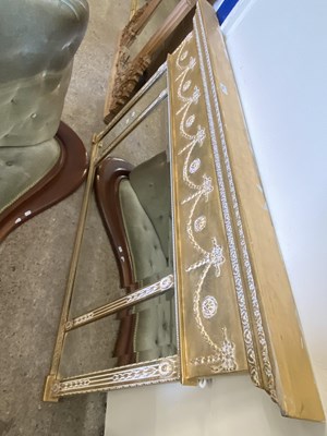 Lot 322 - Modern triple panel over mantel mirror in gilt...