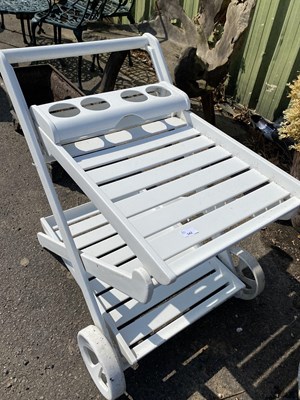 Lot 342 - White plastic garden drinks trolley