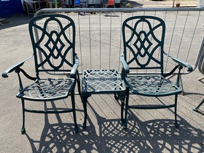 Lot 348 - A pair of modern metal folding garden chairs...