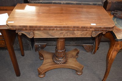 Lot 557 - A late Georgian mahogany fold top card table...