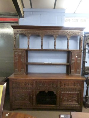 Lot 651 - Large Victorian gothic revival heavily carved...