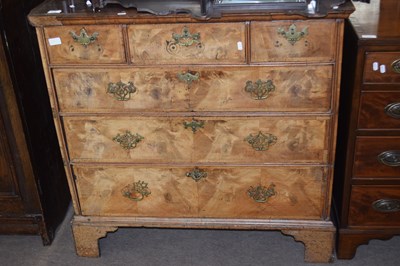 Lot 624 - 18th Century and later walnut veneered chest...