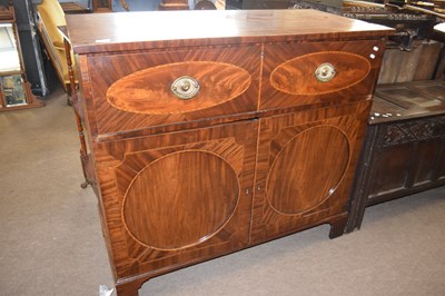 Lot 601 - A large late Georgian mahogany press cupboard,...