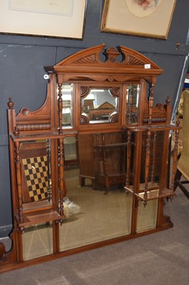 Lot 642 - Late Victorian American walnut over mantel...