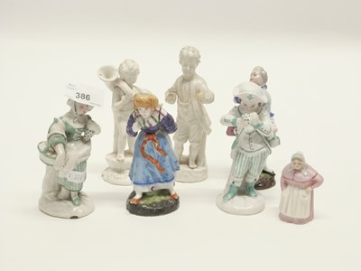 Lot 431 - A group of continental porcelain figurines...