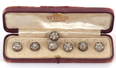 Lot 90 - A set of seven paste buttons, the round...