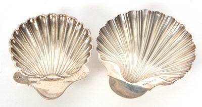 Lot 1 - Two hallmarked Victorian silver shell dishes,...