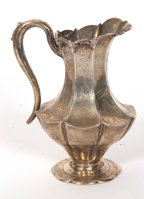 Lot 7 - Victorian silver jug of octagonal panelled...