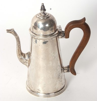 Lot 34 - A George VI silver coffee pot of slight...