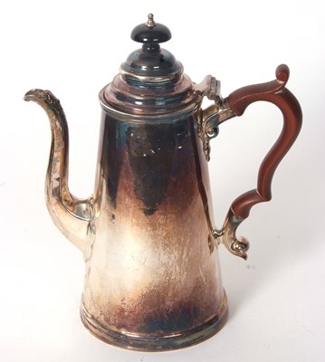 Lot 41 - A Georgian style coffee pot of slight tapering...