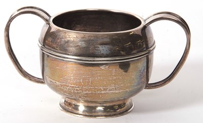 Lot 48 - An Elizabeth II heavy silver twin handle sugar...