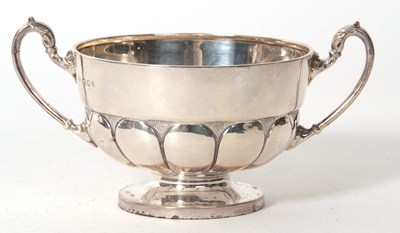 Lot 62 - George V silver twin handle sugar bowl of...