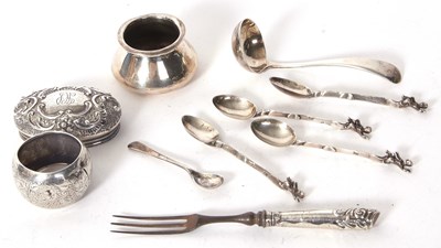 Lot 81 - Mixed Lot:  Two hallmarked silver lids and a...