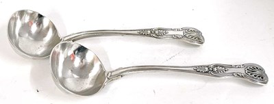 Lot 87 - Two Victorian silver Kings pattern sauce...