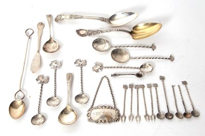 Lot 101 - Mixed Lot:  Georgian silver dessert spoon, a...