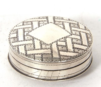 Lot 120 - A George III silver patch box, chased and...