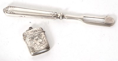 Lot 146 - Mixed Lot: A late Victorian silver vester,...