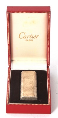 Lot 183 - Cased Cartier silver plated lighter, stamped...