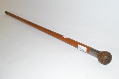 Lot 453 - An antique walking stick with ball finial,...