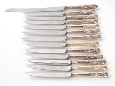 Lot 233 - Six Kings pattern table knives and six...