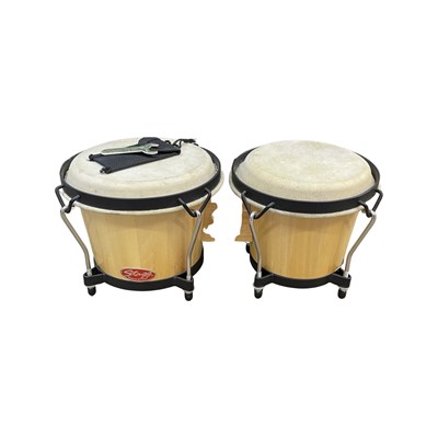 Lot 360 - A pair of Stagg bongo drums with key