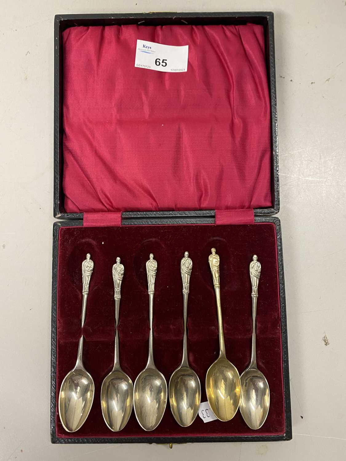 Lot 65 - Cased set of silver apostle spoons